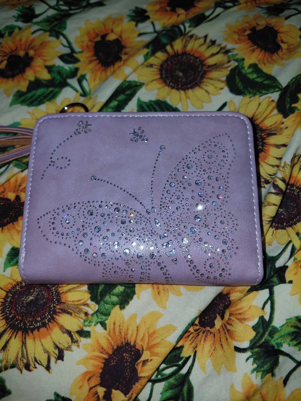 Lavender Butterfly Crystal Accent Women’s Wallet